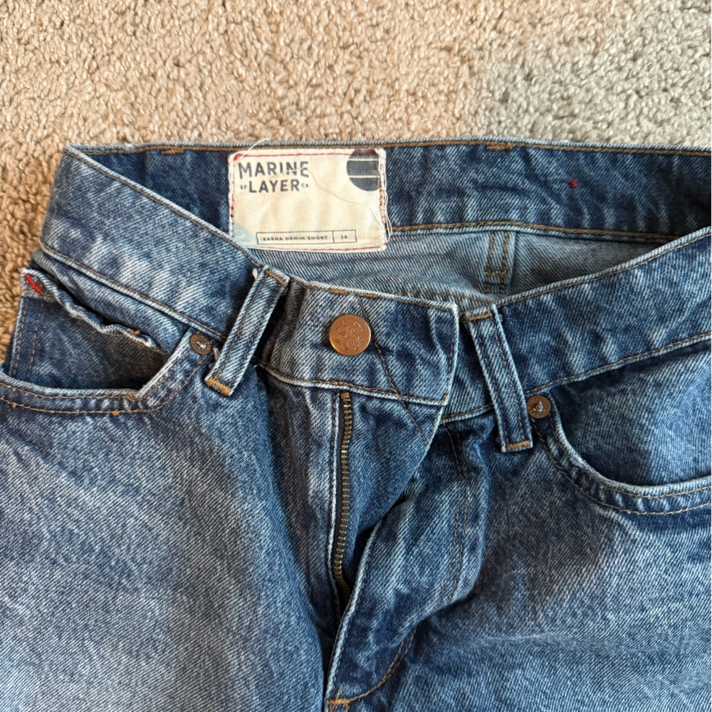 Women’s Marine Layer Denim Blue Shorts - Picture 6 of 8
